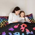 thumbnail image 4 of Manfei Cartoon Rainbow King Size Comforter Sets, Ink Leopard Print Comforters King Size, Black Orange, Black Reversible, 3pcs, 1 Comforter and 2 Pillowcases, 4 of 7