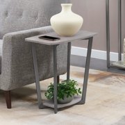 Convenience Concepts Graystone End Table with Shelf, Faux Birch/Slate Gray Frame