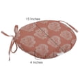thumbnail image 4 of Vargottam Indoor/Outdoor Round Bistro Chair Cushions Block Print 15-Inch Bistro Chair Pads Waterproof Seat Chair Cushion For Home/Office- Set Of 2 (Peach), 4 of 7
