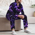 thumbnail image 7 of Salouo Galaxy Lightning Print Button-Front Long Sleeve Pajama Set for Men, Soft 2Pjs Men's Long Sleeve Sleepwear-Medium, 7 of 7