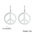 thumbnail image 7 of RSAMD Vintage Peace Sign Symbol Drop Earring For Women Geometric Round Stainless Steel-Gold Color, 7 of 7