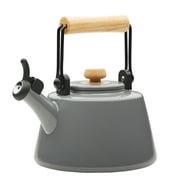 Rachael Ray Enamel on Steel Whistling Teakettle, 2-Quart, Gray Shimmer