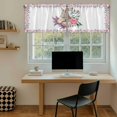 thumbnail image 5 of Easter Bunny Roses Tier Curtains 24 Inch Length, Pink Floral Spring Botanical Cafe Short Curtains for Bathroom Over Sink, Small Kitchen Curtain Light Filtering Tiered Drapes 2 Panels 27.5"Wx24"L, 5 of 8