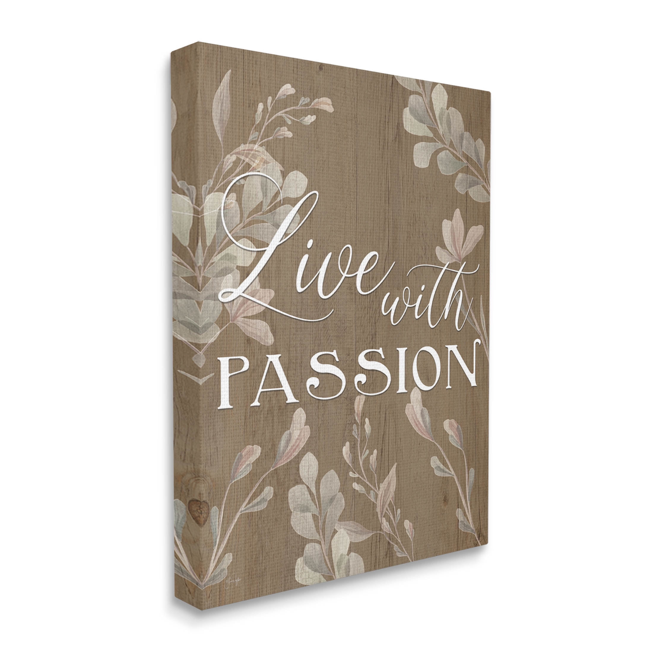 Live With Passion Rustic Botanicals Botanical & Floral Graphic Art Gallery Wrapped Canvas Print Wall Art