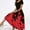 Red, variant on Babysbule Womens Summer Dresses, Women's Short Sleeve Round Neck Casual Fashion Party Daily Elegant Printing Dress