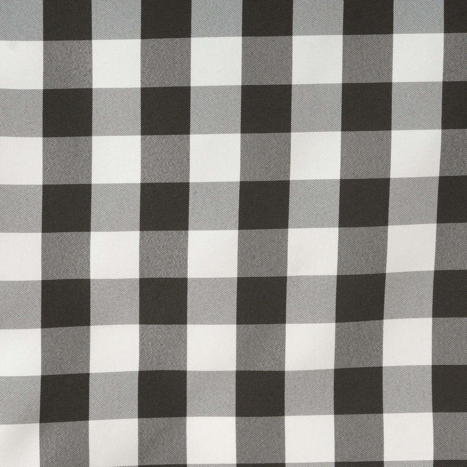 Efavormart 5 Pack | Buffalo Plaid Table Runner | Black / White | Gingham Polyester Checkered Table Runner