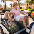 thumbnail image 3 of Golf Cart Seat Covers for 2 Seater, Stained Glass Soft Microfiber Cart Seat Towel Blanket, Vintage Abstract Botanical Plant Absorbent Breathable Non Slip Bench Seats Protector for Golf Course 51"x31", 3 of 9