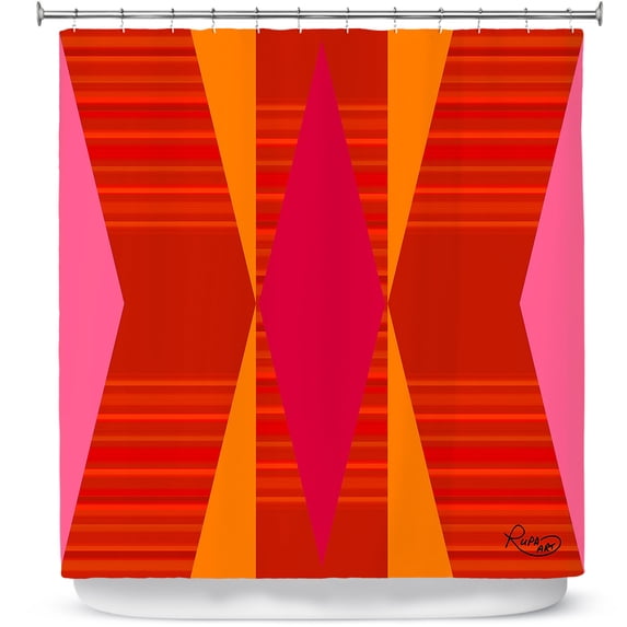 Shower Curtains 70" x 73" from DiaNoche Designs by Ruth Palmer - Orange Pink and Yellow VI