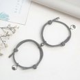 thumbnail image 4 of 2pcs Magnetic Bracelet Adjustable Couple Gift Alloy Couple Rope Braided Bracelet For CoupleWine Red, 4 of 5