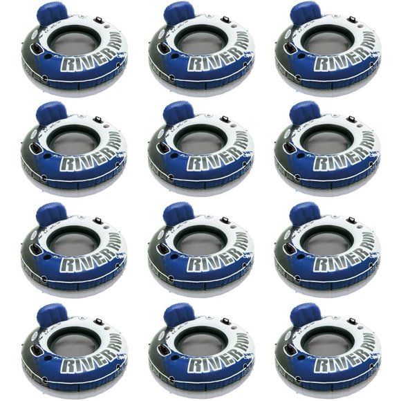 12 PackRiver Run Inflatable Floating Tube Water Raft for Lake River Pool