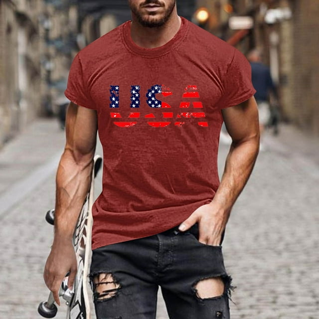 Tops para hombre, blusas y camisas de manga corta con cuello redondo para hombre, jersey informal de moda con estampado para hombre, camiseta de manga corta con cuello redondo, blusa de poliéster para