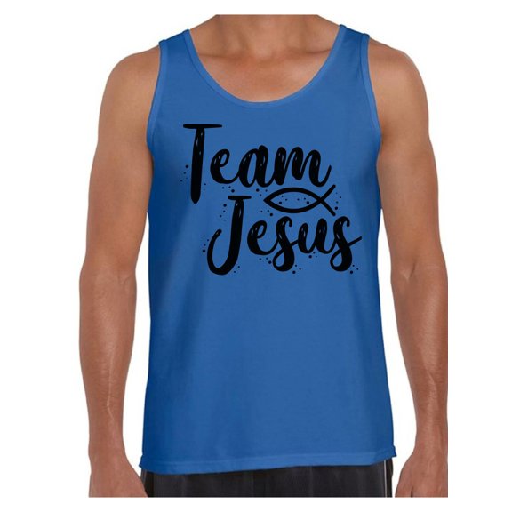 Awkward Styles Team Jesus Tank Top for Men Christian T Shirts Christian Black Clothes for Men Team Jesus Tank Top Christ Tshirt for Men Christian Gifts Jesus Shirts Jesus Clothing Collection for Men