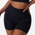 thumbnail image 2 of Pantalones cortos de yoga para mujer Medias deportivas de cintura alta Leggings de entrenamiento de secado rápido para mujer con bolsillos para correr Fitness Negro S, 2 of 6