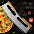 thumbnail image 3 of Cuchillo para pizza de acero inoxidable de 35 cm con mango de madera, corte profesional para pizza, 3 of 5
