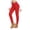 Red, variant on enyan Women's Ribbed Knit Leggings Elastic High Waist Solid Color Textured Slim Fit Casual Long Pants Yoga Pant,Coffee,XXL
