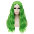 thumbnail image 2 of Peluca ondulada larga BANYUO para Cosplay resistente al calor sintética verde, 2 of 4