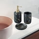 thumbnail image 3 of Juego de accesorios de baño de cerámica con efecto mármol, dispensador de loción y jabonera. Negro 3 piezas, 3 of 8