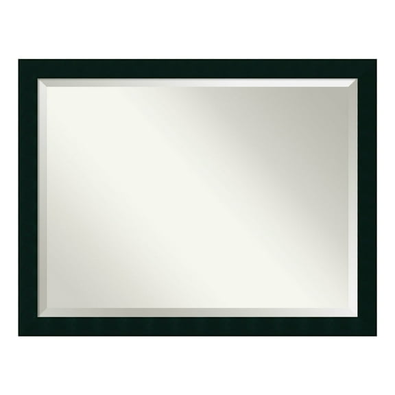 Tribeca Black Beveled Wood Bathroom Wall Mirror