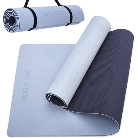 1/4 Inch Extra Thick Non Slip Yoga Mat TPE Double-Sided Fitness Mat for Yoga,Pilates,Workout,Grey