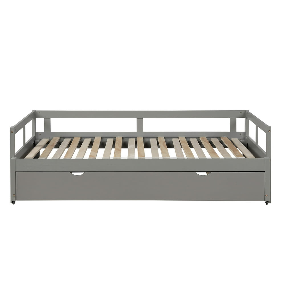 Extending Daybed with Trundle, Wooden Daybed Bed Frame,Two Layers