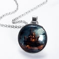 thumbnail image 2 of Halloween Castle Glass Design Circular Pendant Necklace - Stylish Women's Fashion Jewelry by XYZ Brand, 2 of 5