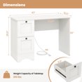 thumbnail image 2 of Costway Vintage Computer Desk Home Office Study Table Spacious Workstation with 3 Drawers White, 2 of 10