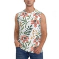 thumbnail image 3 of Uemuo Lilies Flowers Pattern Men's Sleeveless T-Shirt,Muscle Athletic Tank Top, Moisture-wicking Quick-dry Breathable Classic Tee Top for Gym Run Outdoor Sports-X-Large, 3 of 8