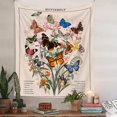 thumbnail image 3 of Butterfly Tapestry Flower Tapestries Vintage Vertical Floral Plant Tapestry Wall Hanging Colorful Identification Retro Art Aesthetic Wall Tapestry for Bedroom Dorm Living Room (36" x 48")), 3 of 6