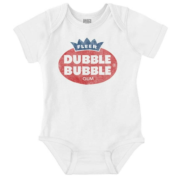 Retro Vintage Dubble Bubble Gum Logo Romper Boys or Girls Infant Baby Brisco Brands 18M
