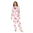 thumbnail image 4 of Adult Christmas Onesie Cute and Lively Flamingos Zipper One-Piece Pajamas Unisex with Pockets, 4 of 6