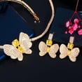 thumbnail image 6 of Lovely Yellow Baguette Butterfly CZ Stone Choker Jewelry Set for Brides Wedding, 6 of 7
