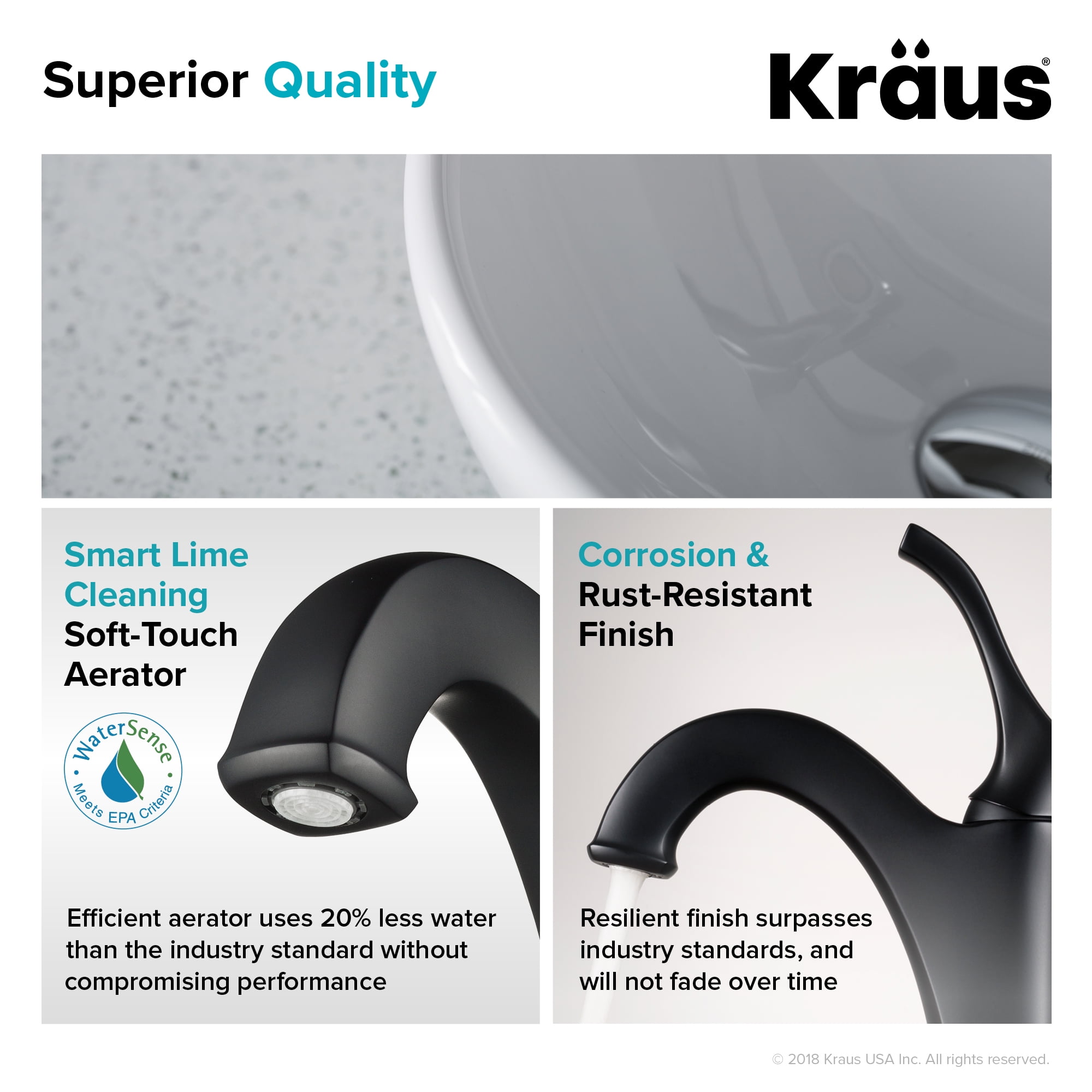 KRAUS Elavo 14-inch Round White Porcelain Ceramic Bathroom Vessel Sink and Matte Black Arlo Faucet Combo Set with Pop-Up Drain