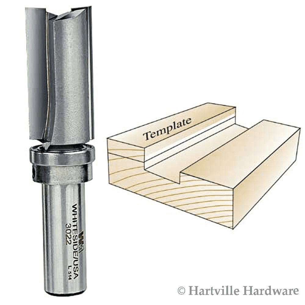 Whiteside 3022 Template Router Bit for Woodworking 1/2"SH, 3/4"CD, 1