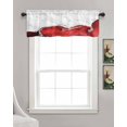 thumbnail image 3 of Red Marble Crack Kitchen Valances for Windows Farmhouse Linen Window Valance Curtain for Living Room Window Treatment Modern Abstract Geometric Texture Valance Rod Pocket Topper Drape, 42 x 12 Inch, 3 of 6