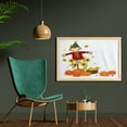 thumbnail image 2 of Harvest Wall Art with Frame, Smiling Scarecrow with Pumpkins Corns and Sunflowers on Plain Background, Printed Fabric Poster for Bathroom Living Room, 35" x 23", White and Multicolor, by Ambesonne, 2 of 2