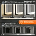 thumbnail image 5 of 30 in. W x 36 in. H Rectangular Framed LED Anti-Fog Wall Mount Bathroom Vanity Mirror in Black, Front Light and Backlit, 5 of 18