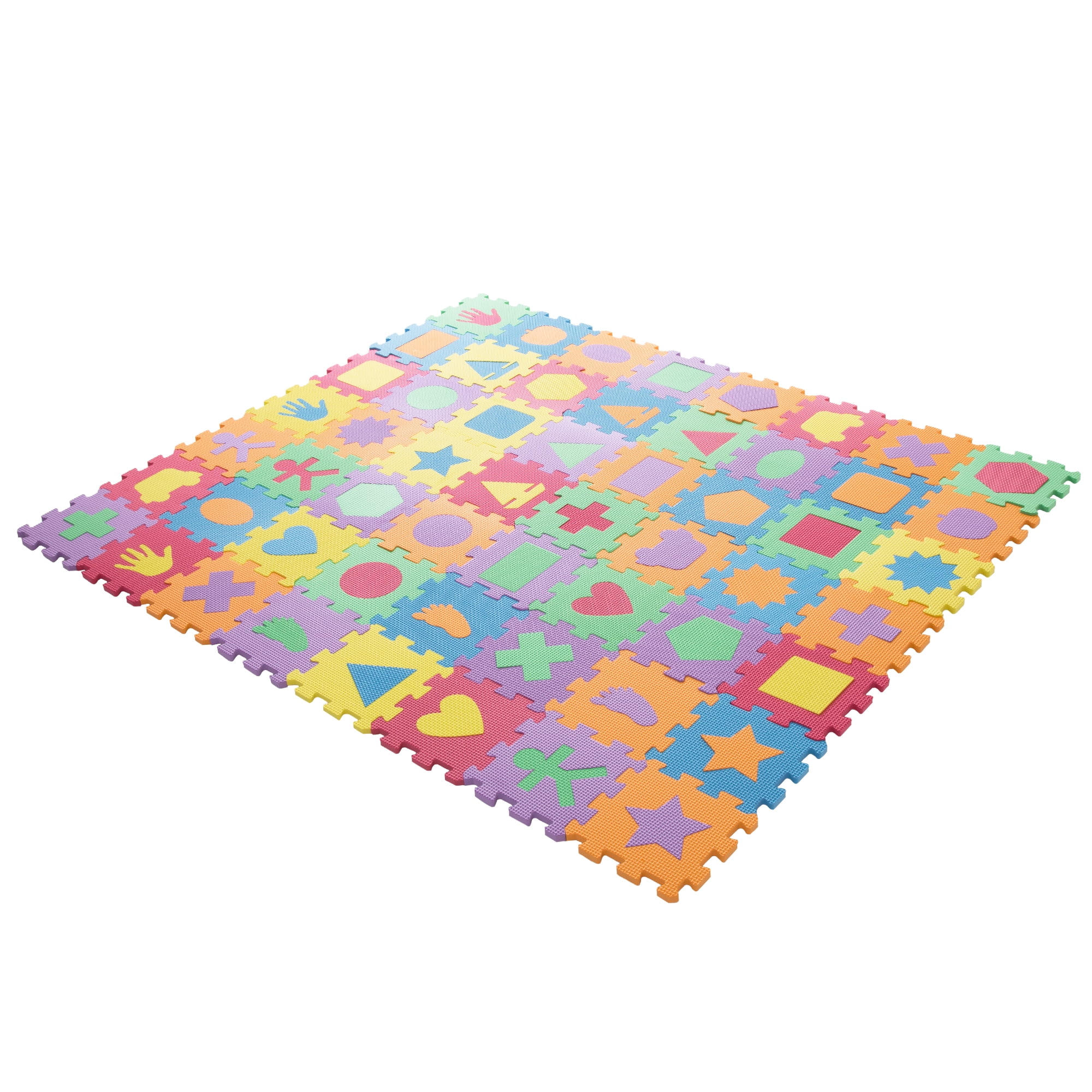 Interlocking Foam Tile Play Mat with Shapes by Hey! Play!
