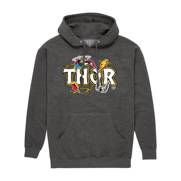 Marvel - Thor Logo Stickers - Men's Long Sleeve Fleece Pullover Hoodie