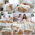 thumbnail image 5 of Fall Thanksgiving Bedding Duvet Cover Set Twin Size 4 Pieces Pumpkin Sunflowers Linen Texture Bedding Set with Zipper Closure, 1 Comforter Cover 68x86 Inches 1 Flat Sheet & 2 Pillow Cases, 5 of 7
