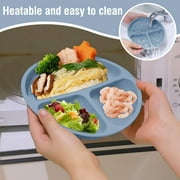 Baby Feeding Set,6 Piece,Baby Led Weaning Supplies with Suction Bowl Divided Plate, Toddler Self Feeding Dish Set with Spoons Forks Sippy Cup Adjustable Bib, Eating Utensils for 6+ Months