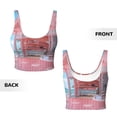 thumbnail image 5 of Lsque Pastel Pink Beach Cafe Printed Women'S Sports Bra, Compression, Moisture Wicking, High-Impact Sports Bra For Women,Supportive sports bra-Large, 5 of 9