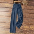 thumbnail image 4 of POROPL Linen Pants Women Wide Leg Drawstring Pleated Cotton Blend Casual Loose Pants with Pockets, 4 of 6