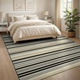 thumbnail image 3 of ODIKA 8'x10' Washable Area Rug Non-Slip Chair-Friendly Mat Modern Farmhouse With Reversible Boho Banded Accents Striped Flowing Dynamic for Dining Room, Large Office, Lounge, 3 of 7