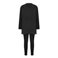 thumbnail image 2 of Innerwin Cardigan Outfit Set Open Front Women Fuzzy 3 Piece Sweatsuit Sleep Solid Color Regular Lounge Sets Black S, 2 of 7