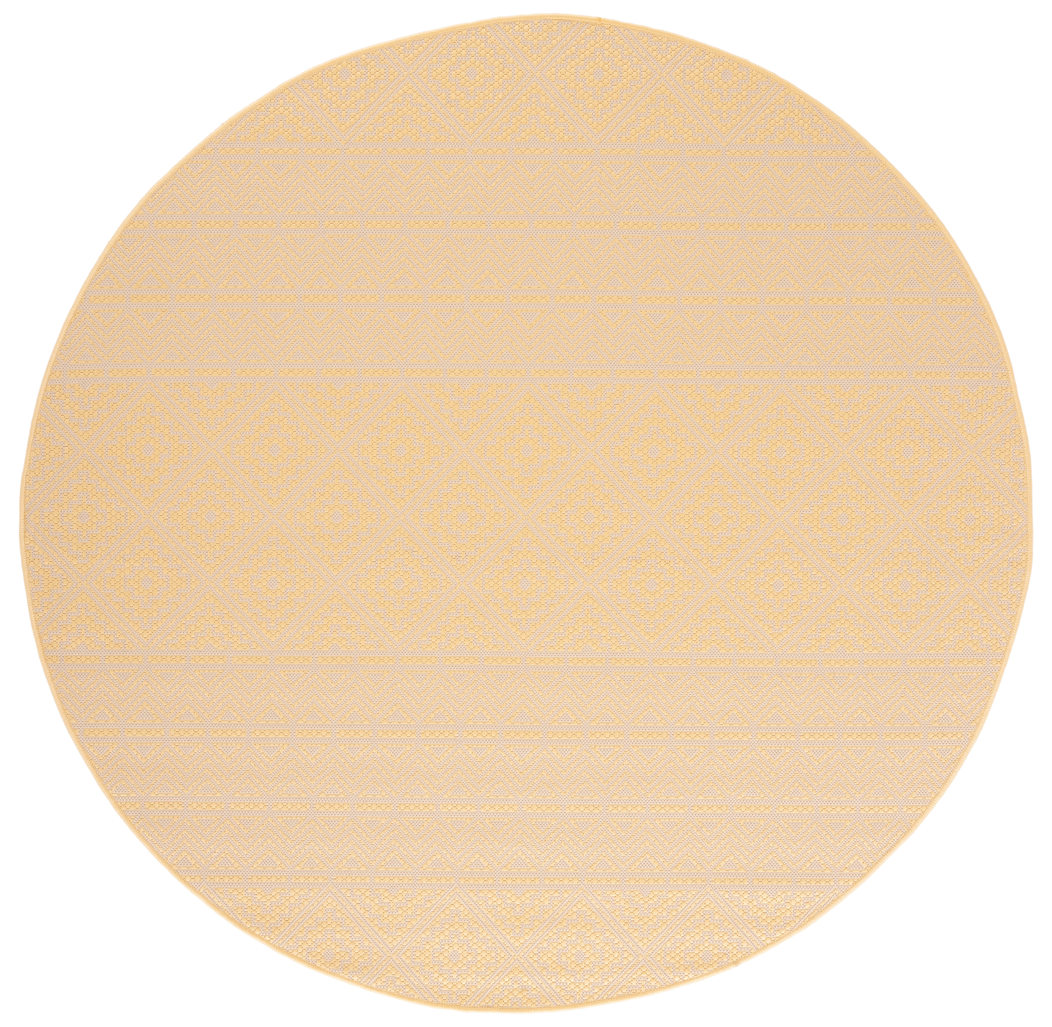 Safavieh Courtyard Asa Geometric Indoor/Outdoor Area Rug, Beige/Gold, 6'7" x 6'7" Round