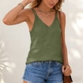 thumbnail image 6 of vigerkar Womens V Neck Spaghetti Strap Tank Tops Dressy Casual Camisole Blouses Sleeveless Loose Cami Basic Tank Shirt (Light Green, S), 6 of 8