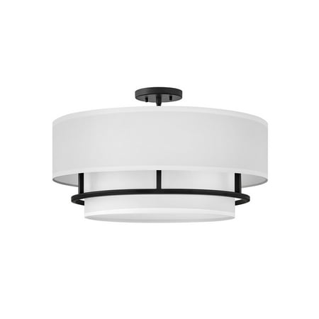 

Hinkley Lighting 38894 Graham 4 Light 23 Wide Semi-Flush Drum Ceiling Fixture - Black