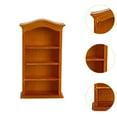 thumbnail image 6 of Dollhouse Miniature Furniture Wooden Bookcase Yellow Shelf Cabinet for Doll House Decor Bedroom Accessories, 6 of 9