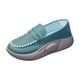 thumbnail image 3 of Zapatos casuales de PU para mujer, cómodos, suaves, con plataforma, estilo urbano, suela gruesa, sin cordones verde 36, 3 of 9