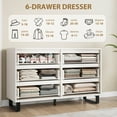 thumbnail image 7 of Accreate 47.2 Inch Freestanding Vertical Dresser Cabinet with 6 Drawer and Storage Wooden Closet Storage Chest for Living Room Hallway Entryway Bedroom, 7 of 7